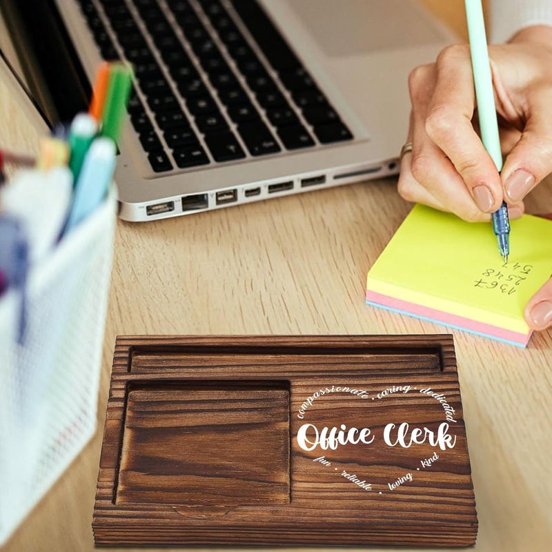 YODOCAMP Office Clerk Gift Sticky Note Holder, Office Clerk Appreciation Gift, Thank You Gifts for Admin Secretary Receptionist Office Staff, Assistant Gifts Self-Stick Note Pad Holders Desk Organizer TZP32 - Image 2